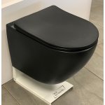       Galatea Design Bulat Miska WC wisząca bezrantowa z deską wolnoopadającą 49x37 cm Black matt/Czarny mat GDB2342MB W MAGAZYNIE!!