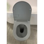       Galatea Design Bulat Miska WC wisząca bezrantowa z deską wolnoopadającą 49x37 cm Cement Grey matt/Jasny szary mat GDB2342MH W MAGAZYNIE!!