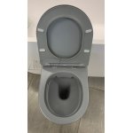       Galatea Design Bulat Miska WC wisząca bezrantowa z deską wolnoopadającą 49x37 cm Cement Grey matt/Jasny szary mat GDB2342MH W MAGAZYNIE!!