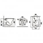       Galatea Design Bulat Miska WC wisząca bezrantowa z deską wolnoopadającą 49x37 cm Cement Grey matt/Jasny szary mat GDB2342MH W MAGAZYNIE!!