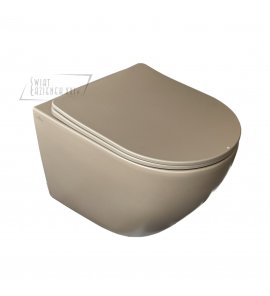       Galatea Design Bulat Miska WC wisząca bezrantowa z deską wolnoopadającą 49x37 cm Cappuccino matt/Beżowy mat GDB2342MC W MAGAZYNIE!!