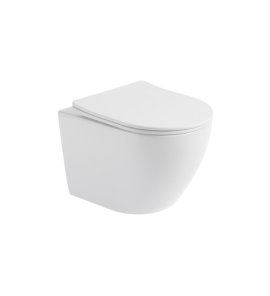       Galatea Design Bulat Miska WC wisząca bezrantowa z deską wolnoopadającą 49x37 cm White/Biały połysk GDB2342GW W MAGAZYNIE!!