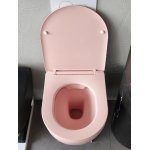       Galatea Design Bulat Miska WC wisząca bezrantowa z deską wolnoopadającą 49x37 cm Pink matt/Różowy mat GDB2342MP