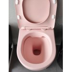       Galatea Design Bulat Miska WC wisząca bezrantowa z deską wolnoopadającą 49x37 cm Pink matt/Różowy mat GDB2342MP