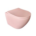       Galatea Design Bulat Miska WC wisząca bezrantowa z deską wolnoopadającą 49x37 cm Pink matt/Różowy mat GDB2342MP