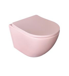   Galatea Design Bulat Miska WC wisząca SwirlFlush z deską wolnoopadającą 49x37 pink matt GDSF805MP W MAGAZYNIE!!