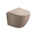 Galatea Design Bulat Miska WC z deską wolnoopadającą wisząca SwirlFlush wirowa 49x37 Cappuccino matt/Beżowy mat GDSF805MC