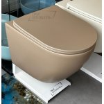 Galatea Design Bulat Miska WC z deską wolnoopadającą wisząca SwirlFlush wirowa 49x37 Cappuccino matt/Beżowy mat GDSF805MC