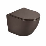     Galatea Design Bulat Miska WC wisząca SwirlFlush z deską wolnoopadającą 49x37 Brown matt/brązowy mat GDSF805BM W MAGAZYNIE 
