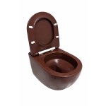      Galatea Design Bulat Miska WC wisząca SwirlFlush z deską wolnoopadającą 49x37 Brown matt/brązowy mat GDSF805BM W MAGAZYNIE 