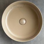      Galatea Design Bulat Umywalka stawiana na blat ∅39 cm z korkiem klik-klak Cappuccino matt/Beżowy mat GD112DTMC