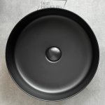      Galatea Design Bulat Umywalka stawiana na blat ∅39 cm z korkiem klik-klak Black matt/Czarny mat GD112DTMB TRANSPORT GRATIS!! W MAGAZYNIE!!