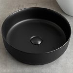      Galatea Design Bulat Umywalka stawiana na blat ∅39 cm z korkiem klik-klak Black matt/Czarny mat GD112DTMB TRANSPORT GRATIS!! W MAGAZYNIE!!