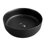      Galatea Design Bulat Umywalka stawiana na blat ∅39 cm z korkiem klik-klak Black matt/Czarny mat GD112DTMB TRANSPORT GRATIS!! W MAGAZYNIE!!