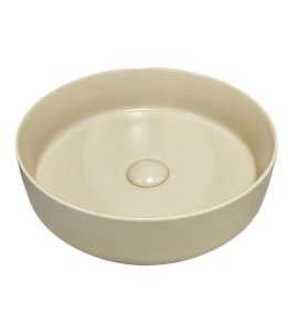        Galatea Design Bulat Umywalka stawiana na blat ∅39 z korkiem klik-klak lino matt GD112DTLN WYPRZEDAŻ KOLORU