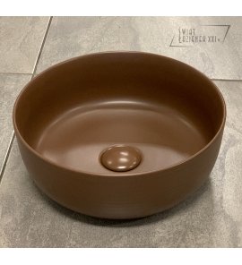  Galatea Design Bulatan Umywalka stawiana na blat 35,8x13,7 cm z korkiem klik-klak Brown matt/Brązowa GD102TMDB TRANSPORT GRATIS!! W MAGAZYNIE!!