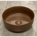  Galatea Design Bulatan Umywalka stawiana na blat 35,8x13,7 cm z korkiem klik-klak Brown matt/Brązowa GD102TMDB TRANSPORT GRATIS!! W MAGAZYNIE!!