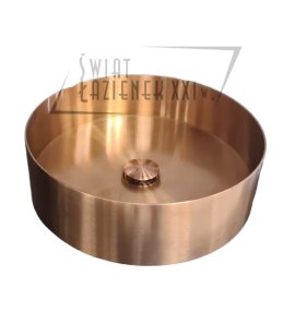          Galatea Design Circle Umywalka stawiana na blat Ø40 cm z korkiem klik-klak Brushed Rose Gold PVD 54601RG W MAGAZYNIE!!