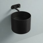 Galatea Design Core Umywalka ścienna ∅45 czarny mat GDW111TMB