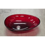 Galatea Design Egg Umywalka stawiana z korkiem wine red GDFU2032WR