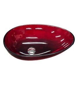 Galatea Design Egg Umywalka stawiana z korkiem wine red GDFU2032WR
