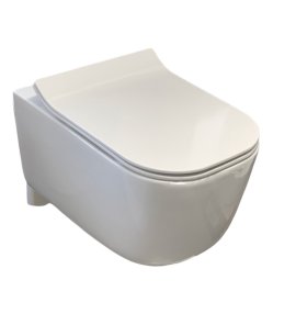       Galatea Design Empat Miska WC wisząca bezrantowa z deską wolnoopadającą 51x35 cm White/biała połysk GDB2341GW W MAGAZYNIE!!