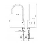   Galatea Design Ginger Bateria kuchenna z wyciąganą wylewką Czarny mat GDDGA291MB 