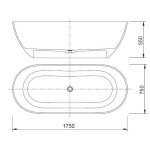 Galatea Design Juliette Wanna wolnostojąca Resinmood 175x75 Apricot Yellow GDFU1038/175X75CQAY