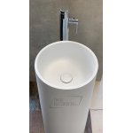    Galatea Design Kecil Umywalka wolnostojąca Solid Surface ∅35 cm z korkiem klik klak biały mat GD1389MW W MAGAZYNIE!!