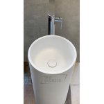    Galatea Design Kecil Umywalka wolnostojąca Solid Surface ∅35 cm z korkiem klik klak biały mat GD1389MW W MAGAZYNIE!!