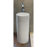    Galatea Design Kecil Umywalka wolnostojąca Solid Surface ∅35 cm z korkiem klik klak biały mat GD1389MW W MAGAZYNIE!!