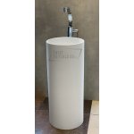    Galatea Design Kecil Umywalka wolnostojąca Solid Surface ∅35 cm z korkiem klik klak biały mat GD1389MW W MAGAZYNIE!!