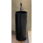    Galatea Design Kecil Umywalka wolnostojąca Solid Surface ∅35 cm z korkiem klik klak czarny mat GD1389MB