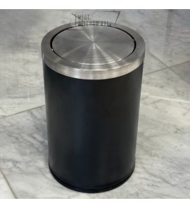   Galatea Design Kosz łazienkowy 9L Czarny mat/Stal szczotkowana GD9LBIX 