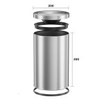  Galatea Design Kosz łazienkowy 9L gunmetal GD9LGM W MAGAZYNIE!!