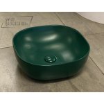  Galatea Design Lurus Umywalka stawiana na blat 41,5x14,5 cm z korkiem klik-klak Dark Green matt/Ciemny zielony mat GD78106TMDG W MAGAZYNIE !!!