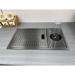                      Galatea Design Modus Up Zlew z myjką do szklanek, baterią teleskopową, deską blatową 60x40 wpuszczany gunmetal black GDP27GB WYPRZEDAŻ MAGAZYNOWA