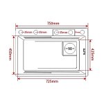        Galatea Design Modus Zlew wielofunkcyjny 75x45 cm wpuszczany z baterią Gold GDP171OR