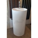   Galatea Design One Umywalka wolnostojąca Ø44xh87 cm z korkiem biały połysk GUONE44.GPB.WH GUPIL.WHP