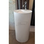   Galatea Design One Umywalka wolnostojąca Ø44xh87 cm z korkiem biały połysk GUONE44.GPB.WH GUPIL.WHP