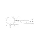   Galatea Design Oval Umywalka podblatowa 43,5x36 biały połysk GD003GW W MAGAZYNIE!!