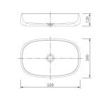 Galatea Design Paddle Umywalka stawiana na blat 58x38 dark brown z korkiem klik-klak czarny mat GDFU2007DB