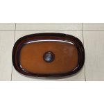 Galatea Design Paddle Umywalka stawiana na blat 58x38 dark brown z korkiem klik-klak czarny mat GDFU2007DB W MAGAZYNIE!!