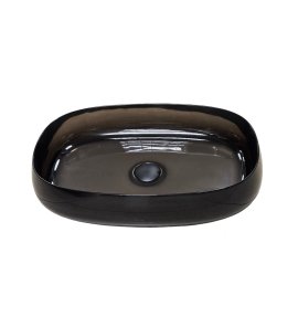 Galatea Design Paddle Umywalka stawiana na blat 58x38 grey black z korkiem klik-klak czarny mat GDFU2007GB W MAGAZYNIE!!