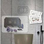   Galatea Design Przycisk spłukujący do ciemnych płytek czarny GDBAZACTG W MAGAZYNIE!!