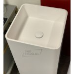 Galatea Design Quadro Umywalka wolnostojąca z korkiem klik klak H83 cm biały mat BSB01M