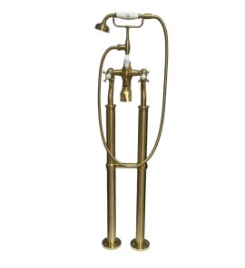          Galatea Design Retro Bateria wannowa wolnostojąca złoty szczotkowany GDT818W7BRG W MAGAZYNIE!!