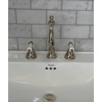   Galatea Design Retro Bateria umywalkowa 3-otworowa z korkiem nikiel GDT14NKL W MAGAZYNIE!!