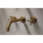 Galatea Design Retro Bateria umywalkowa podtynkowa 3-otworowa Brushed Gold GDCH28BRG W MAGAZYNIE!!