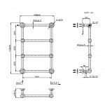     Galatea Design Retro Grzejnik wodny ścienny 74,8x49,8 cm z zaworami chrom GDAHC100CHR+GDAHC75CHR W MAGAZYNIE!!